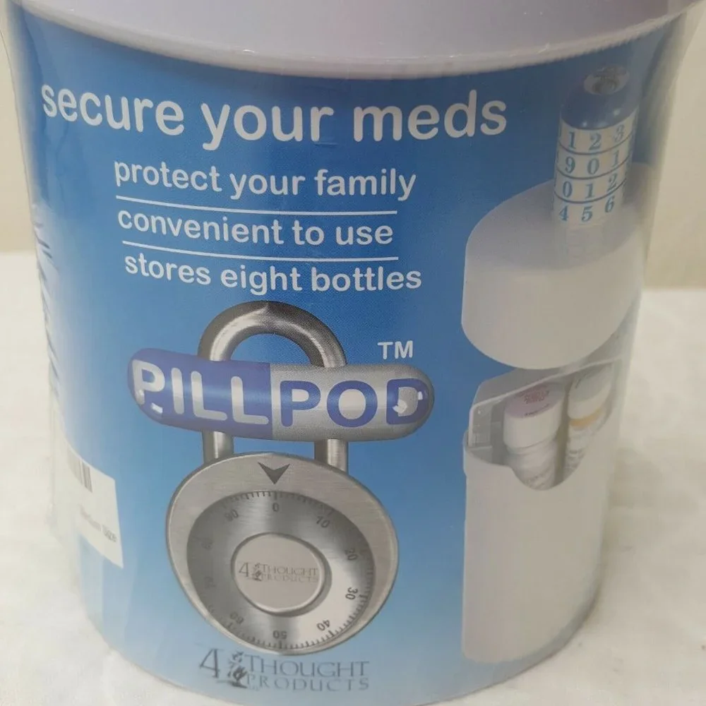 Pill Pod Combination Lock Box for Prescription Drugs and Medications New Sealed